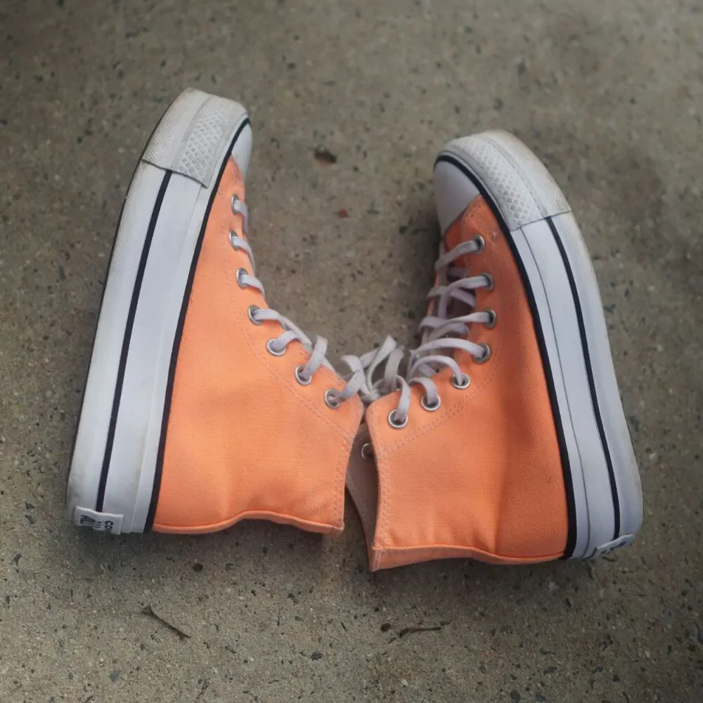 Converse Chuck Taylor All Star Lift High Top Peach Beam Orange Platform Women 5